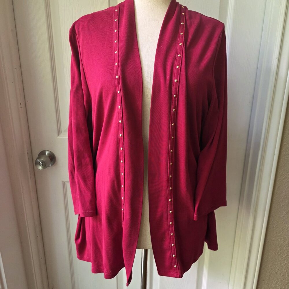 Rafaella Studded Light Weight Cardigan 3X Runs Small